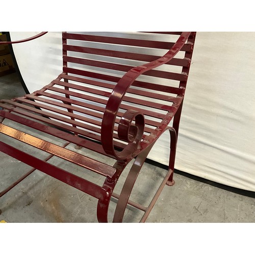 415 - HAND MADE CAST IRON POWDER COATED ASTON VILLA FC GARDEN CHAIR