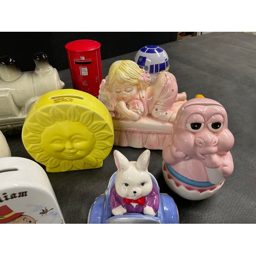 6 - COLLECTION OF CERAMIC AND OTHER NOVELTY MONEY BOXES