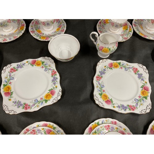 10 - TUSCAN FINE BONE CHINA TEA SERVICE SEPTEMBER SONG PATTERN 40 PIECES