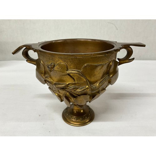 78 - INDIAN BRASS TABLE CENTRE BOWL ON STAND SUPPORTED BY ELEPHANTS PAIR OF VICTORIAN BRASS CANDLESTICKS ... 