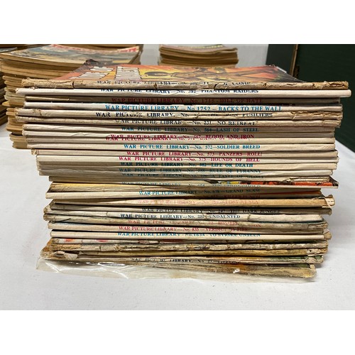 108 - BOX OF VINTAGE WAR PICTURE LIBARY COMICS (APPROX 250)