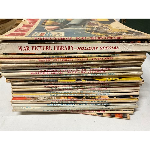 108 - BOX OF VINTAGE WAR PICTURE LIBARY COMICS (APPROX 250)