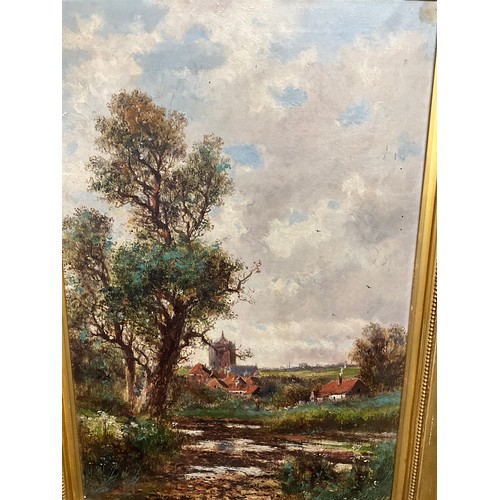 111 - GILT FRAMED OILS ON CANVAS SIGNED TO CORNER COUNTRY SCENE 29