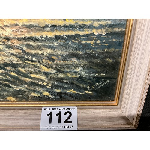 112 - RETRO FRAMED PICTURE -SEA VIEW 21