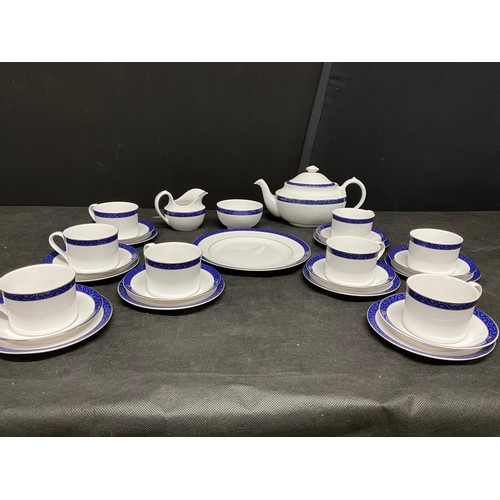 124 - SPODE FINE BONE CHIBA TEA SERVICE 28 PIECES