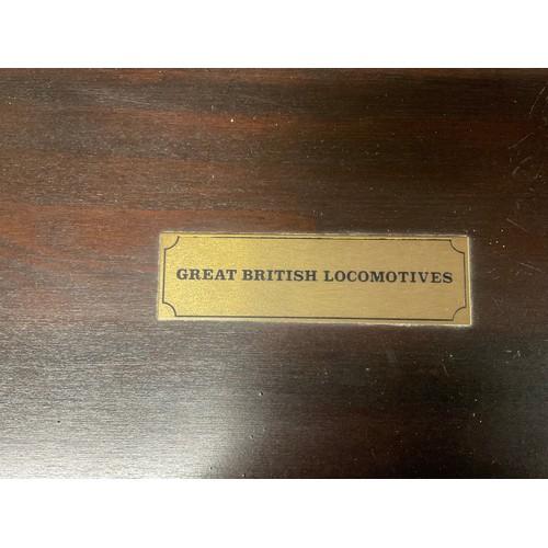 106 - MAHOGANY CASED GREAT BRITISH LOCOMOTIVES COLLECTION OF PEWTER INGOTS LIMITED EDITION CREATED BY JOHN... 