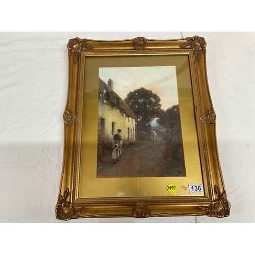 136 - JOHN WHITE R.A (1851 - 1933) GILT FRAMED WATERCOLOUR SIGNED 