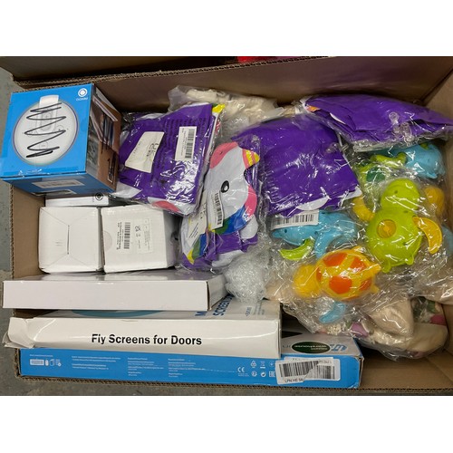 141 - 3 BOXES OF LABLEING MACHINES, CPMPUTER KEYBOARDS, SOFT TOYS ETC