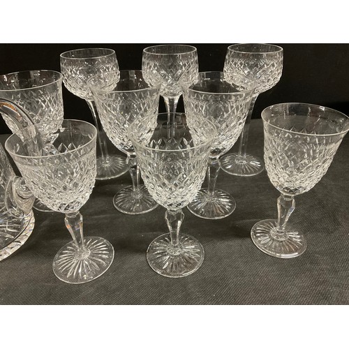 143 - BOX OF CUT GLASS, SETS OF GLASSES AND TWO MATCHING WATER JUGS 26 PIECES