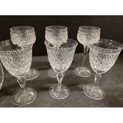 143 - BOX OF CUT GLASS, SETS OF GLASSES AND TWO MATCHING WATER JUGS 26 PIECES