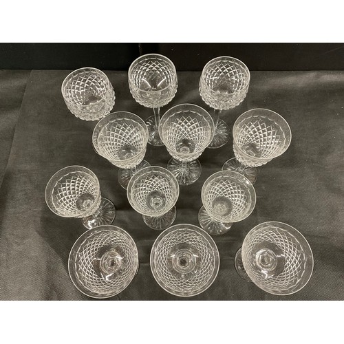 143 - BOX OF CUT GLASS, SETS OF GLASSES AND TWO MATCHING WATER JUGS 26 PIECES