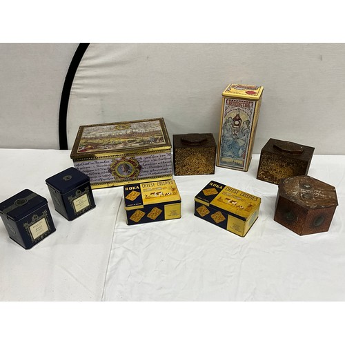 156 - BOX OF VICTORIAN AND LATER COLLECTORS BISCUIT TINS