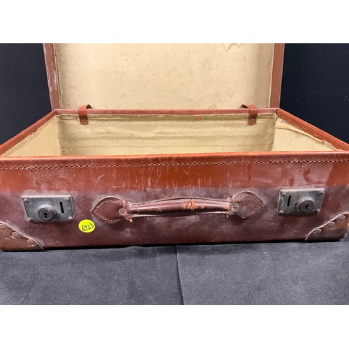 160 - TWO VINTAGE LEATHER SUITCASES