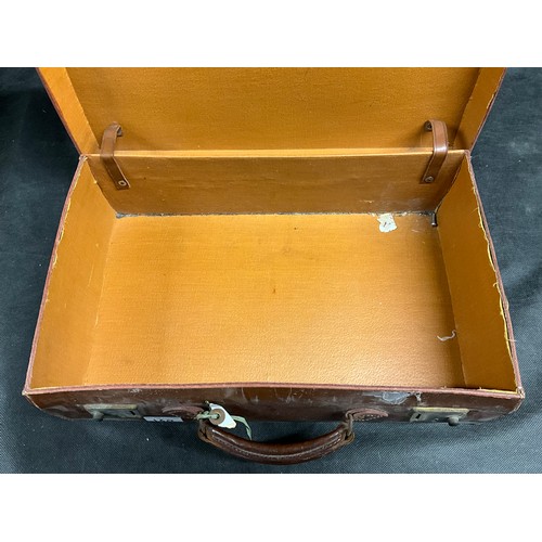 160 - TWO VINTAGE LEATHER SUITCASES