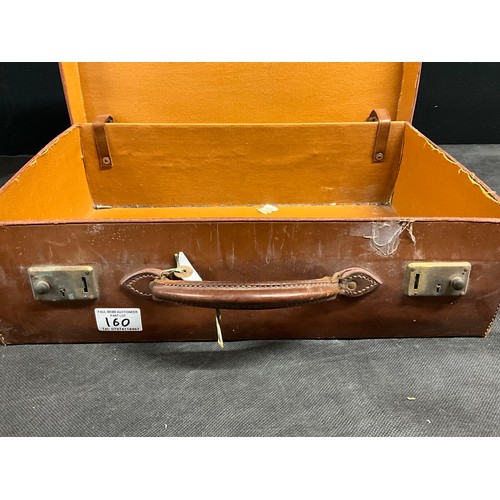 160 - TWO VINTAGE LEATHER SUITCASES