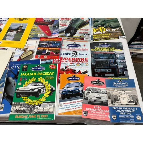 182 - BOX OF MOTORING AND AIRCRAFT MAGAZINES, GRAND PRIX PROGRAMMES