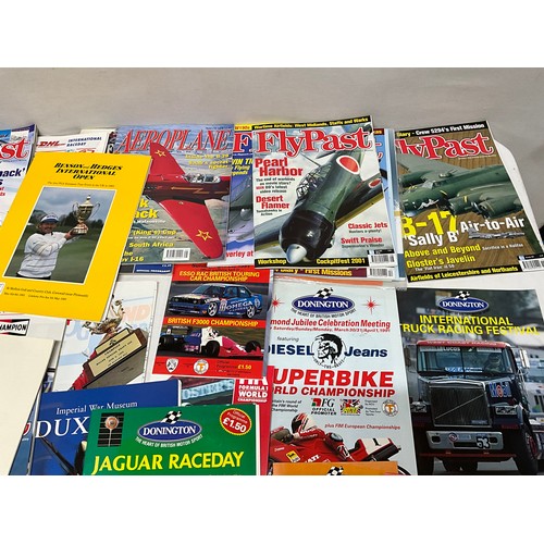 182 - BOX OF MOTORING AND AIRCRAFT MAGAZINES, GRAND PRIX PROGRAMMES