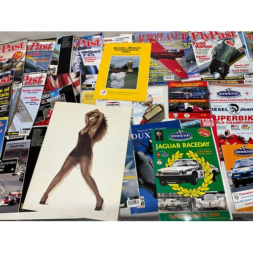 182 - BOX OF MOTORING AND AIRCRAFT MAGAZINES, GRAND PRIX PROGRAMMES