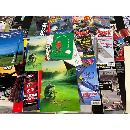 182 - BOX OF MOTORING AND AIRCRAFT MAGAZINES, GRAND PRIX PROGRAMMES