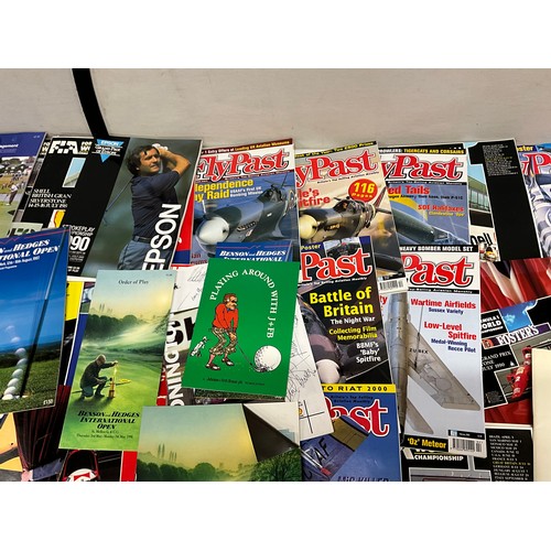 182 - BOX OF MOTORING AND AIRCRAFT MAGAZINES, GRAND PRIX PROGRAMMES