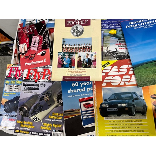 182 - BOX OF MOTORING AND AIRCRAFT MAGAZINES, GRAND PRIX PROGRAMMES