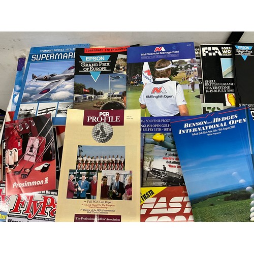 182 - BOX OF MOTORING AND AIRCRAFT MAGAZINES, GRAND PRIX PROGRAMMES