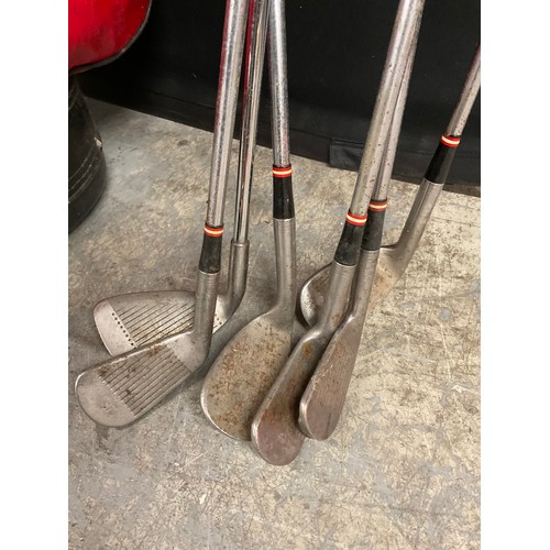 219 - SET OF PROSIMMON GOLF CLUBS - AND A PART SET OF SPALDING GOLF CLUBS IN A BAG. PROSIMMON CLUBS