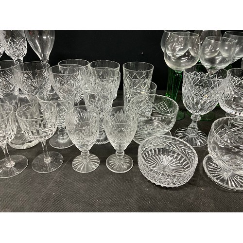 203 - TWO BOXES OF GLASSWARE - TO INCLUDE CRYSTAL GLASS