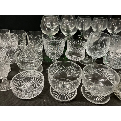 203 - TWO BOXES OF GLASSWARE - TO INCLUDE CRYSTAL GLASS