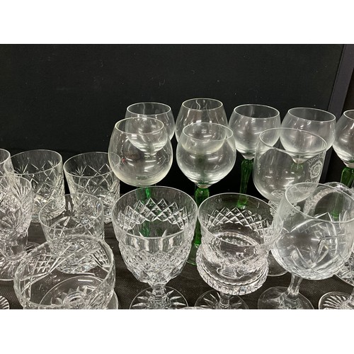 203 - TWO BOXES OF GLASSWARE - TO INCLUDE CRYSTAL GLASS