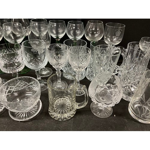 203 - TWO BOXES OF GLASSWARE - TO INCLUDE CRYSTAL GLASS