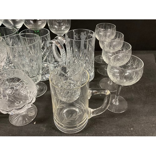 203 - TWO BOXES OF GLASSWARE - TO INCLUDE CRYSTAL GLASS