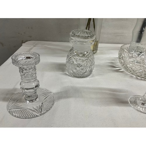 204 - TWO BOXES OF GLASSWARE TO INCLUDE CRYSTAL VASES ETC