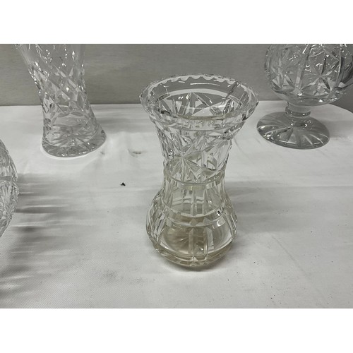 204 - TWO BOXES OF GLASSWARE TO INCLUDE CRYSTAL VASES ETC