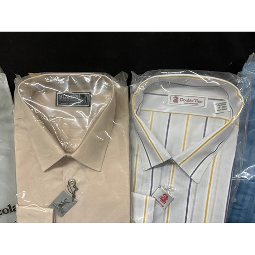 209 - BOX OF NEW MEN'S SHIRTS - PRINGLE, VAN HEUSEN ETC AND HATS