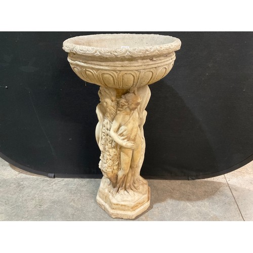 234 - LARGE 4 SEASONS STONE GARDEN BIRD BATH A/F
H35