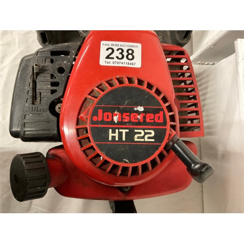 238 - JONSERED PETROL HEDGE CUTTER MODEL HT22