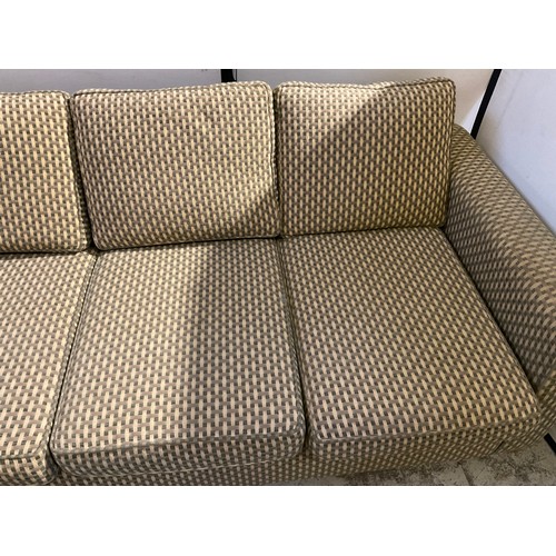 247 - 4 SEATER CHECK PATTERNED CLUB SETTEE