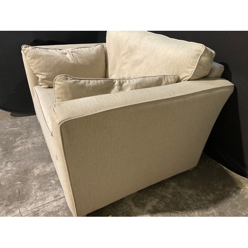 257 - BIEGE UPHOLSTERED SNUGGLE CHAIR