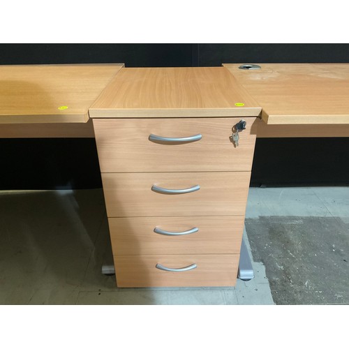 265 - MODERN BEECH OFFICE SUITE TO INCLUDE L SHAPE DESK H28