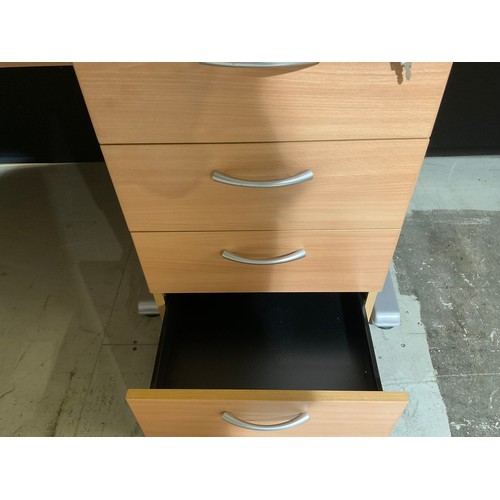 265 - MODERN BEECH OFFICE SUITE TO INCLUDE L SHAPE DESK H28