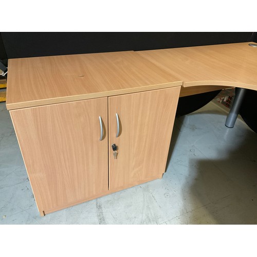 265 - MODERN BEECH OFFICE SUITE TO INCLUDE L SHAPE DESK H28