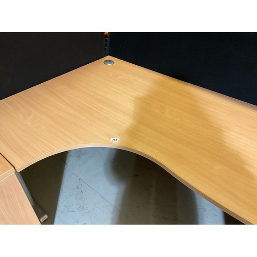 265 - MODERN BEECH OFFICE SUITE TO INCLUDE L SHAPE DESK H28