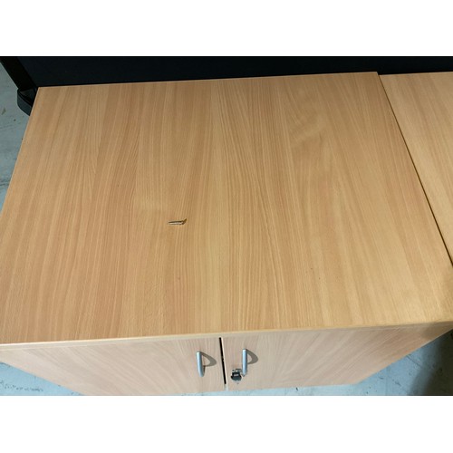 265 - MODERN BEECH OFFICE SUITE TO INCLUDE L SHAPE DESK H28