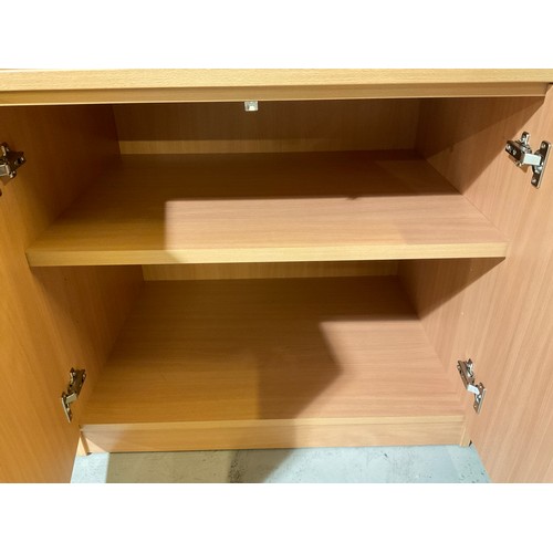 265 - MODERN BEECH OFFICE SUITE TO INCLUDE L SHAPE DESK H28