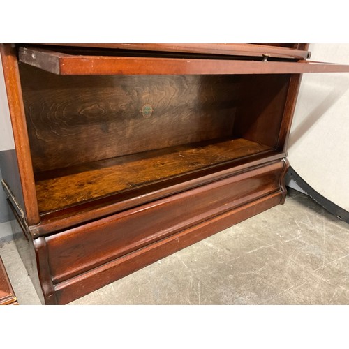 273 - MAHOGANY 2 TIER WERNICK GLASS FRONT CABINET H36