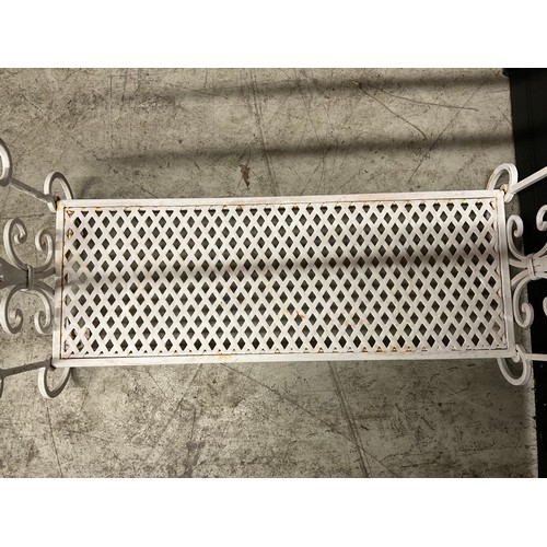 277 - WHITE PIANTED DECORATIVE CAST METAL TOWEL RAIL H36