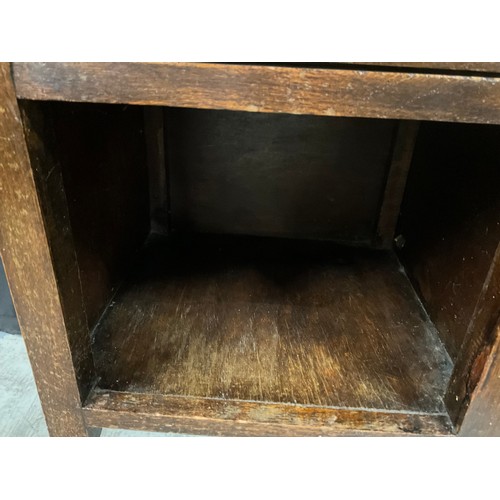 375 - VINTAGE OAK DROP LEAF BEDSIDE CABINET WITH DRAW TO TOP  H28