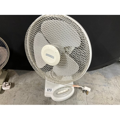 373 - THREE DESK TOP ELECTRIC FANS