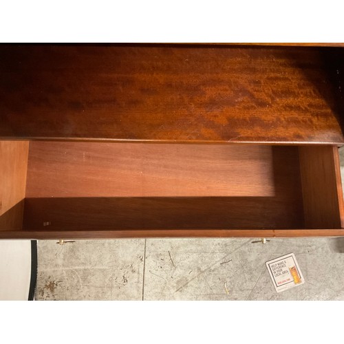 285 - STAG MAHOGANY WATERFALL BOOKCASE WITH DRAWER TO BASE H44